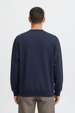 Felpa navy - Retro mezzobusto