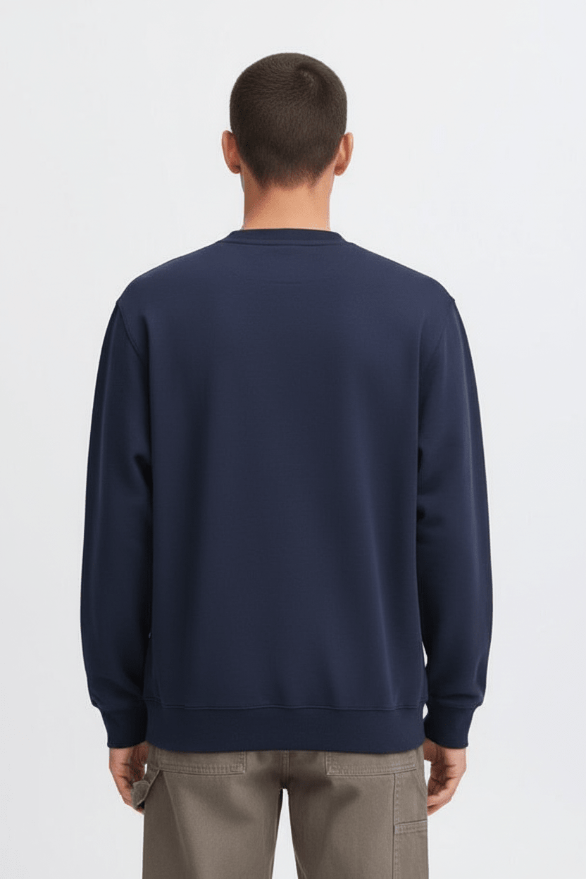 Felpa navy - Retro mezzobusto