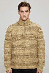 Maglione melange - Fronte su modello
