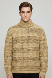 Maglione melange - Fronte su modello
