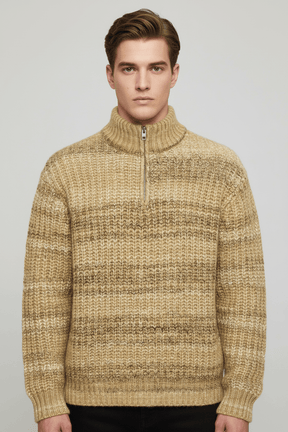 Maglione melange - Fronte su modello