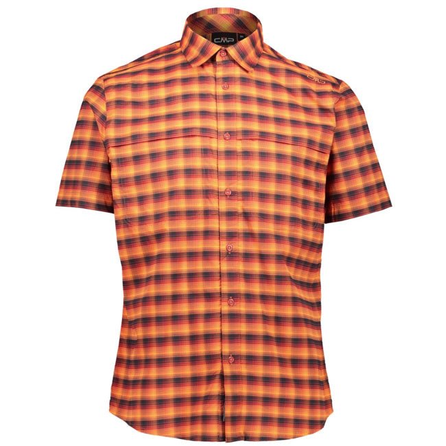 Camicia fantasia check maniche corte Uomo-31T7037-neverland-firenze