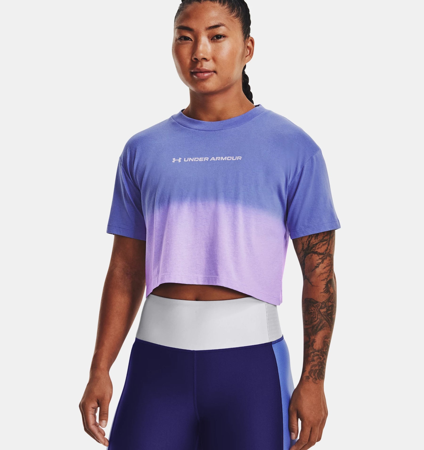 Under Armour Branded Dip Dye Crop - Maglia da Allenamento Donna - Neverland Firenze
